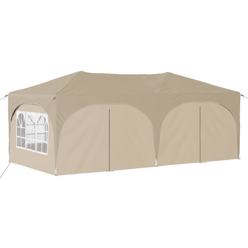 Produktbild för Pop-up Partytält 575 x 288 x 245 cm Gräddvit Oxford Tyg