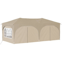 Produktbild för Pop-up Partytält 575 x 288 x 245 cm Gräddvit Oxford Tyg