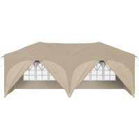 Produktbild för Pop-up Partytält 575 x 288 x 245 cm Gräddvit Oxford Tyg