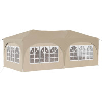 Produktbild för Pop-up Partytält 575 x 288 x 245 cm Gräddvit Oxford Tyg
