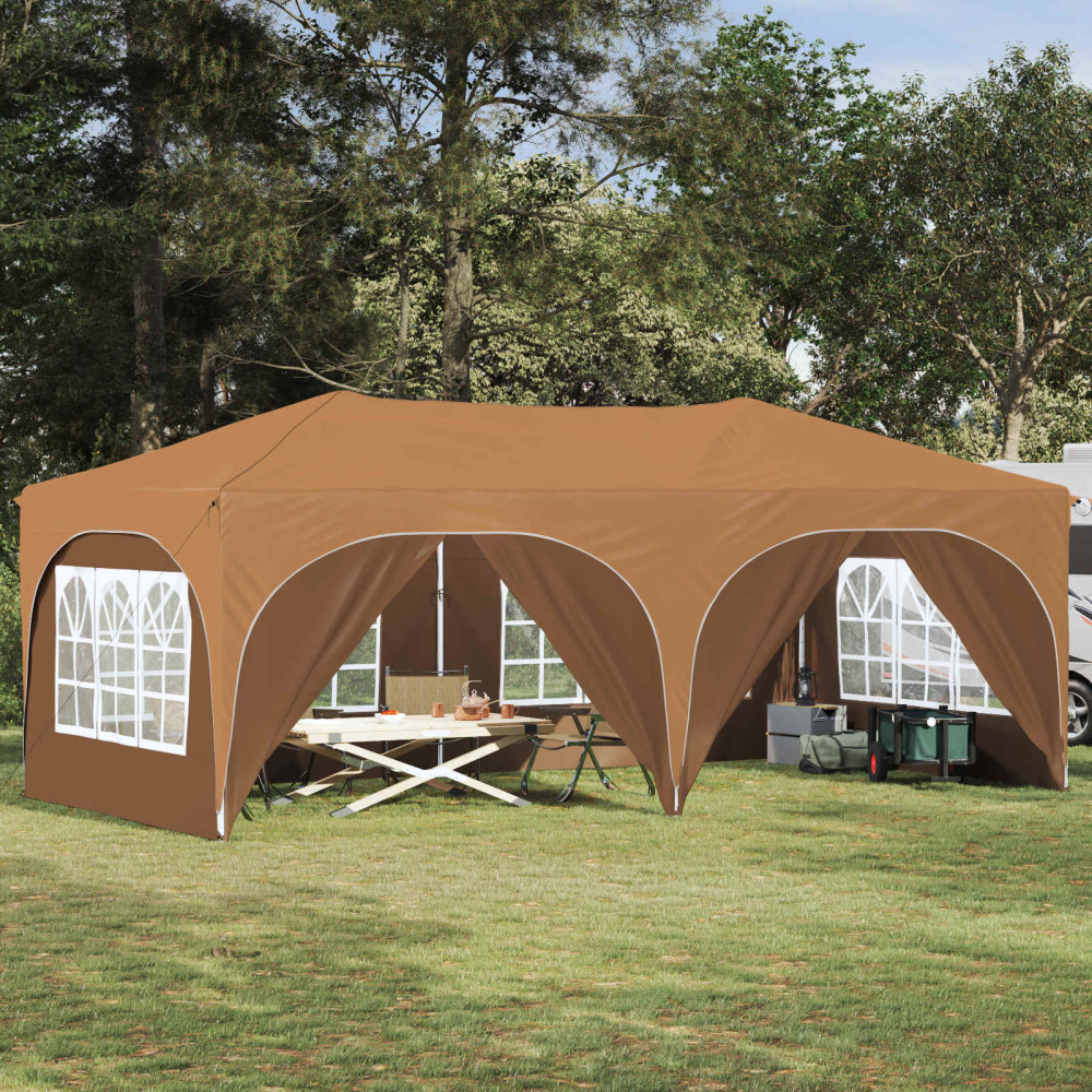 Produktbild för Pop-up Partytält 575 x 288 x 245 cm Beige Oxford Tyg