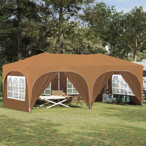 vidaXL Pop-up Partytält 575 x 288 x 245 cm Beige Oxford Tyg