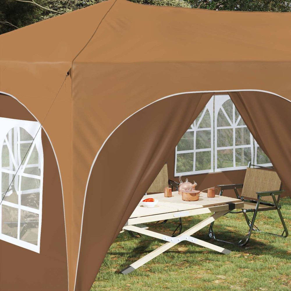 Produktbild för Pop-up Partytält 575 x 288 x 245 cm Beige Oxford Tyg
