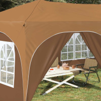 Produktbild för Pop-up Partytält 575 x 288 x 245 cm Beige Oxford Tyg
