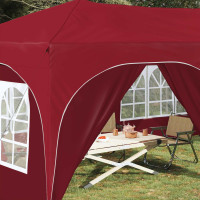Produktbild för Pop-up Partytält 575 x 288 x 245 cm Vinröd Oxford Tyg
