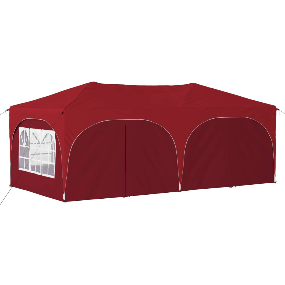 Produktbild för Pop-up Partytält 575 x 288 x 245 cm Vinröd Oxford Tyg