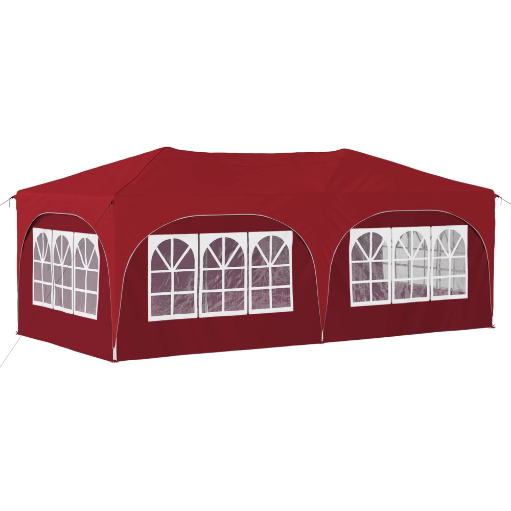 Produktbild för Pop-up Partytält 575 x 288 x 245 cm Vinröd Oxford Tyg