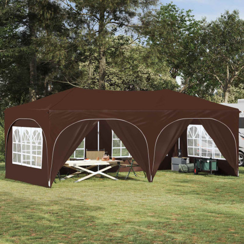 vidaXL Pop-up Partytält 575 x 288 x 245 cm Brun Oxford Tyg