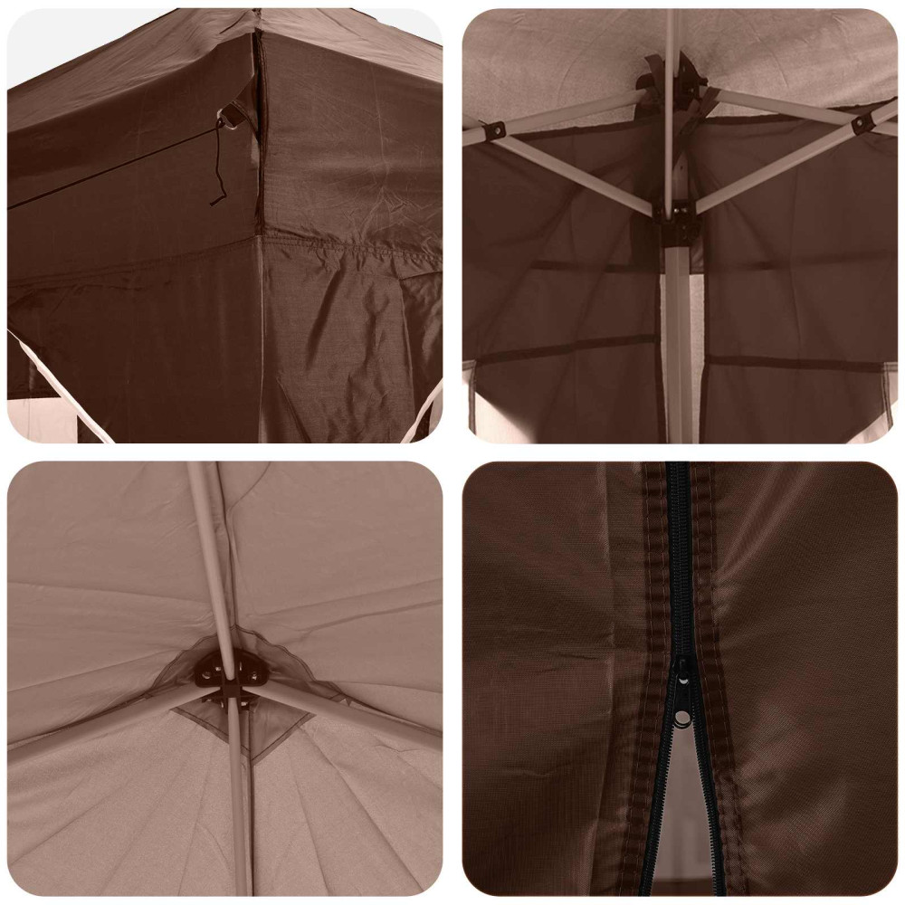 Produktbild för Pop-up Partytält 575 x 288 x 245 cm Brun Oxford Tyg