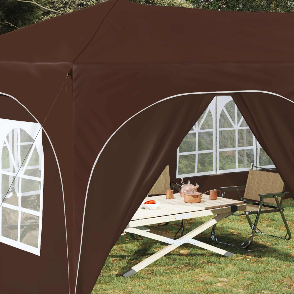 Produktbild för Pop-up Partytält 575 x 288 x 245 cm Brun Oxford Tyg