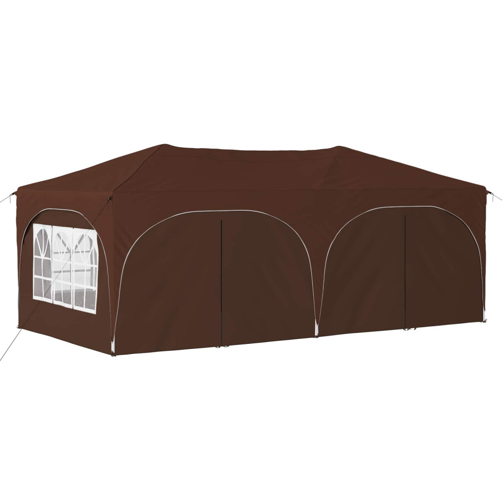 Produktbild för Pop-up Partytält 575 x 288 x 245 cm Brun Oxford Tyg