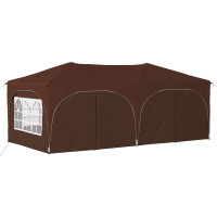 Produktbild för Pop-up Partytält 575 x 288 x 245 cm Brun Oxford Tyg