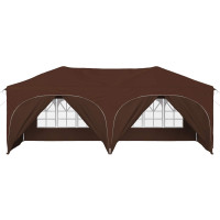 Produktbild för Pop-up Partytält 575 x 288 x 245 cm Brun Oxford Tyg