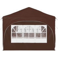Produktbild för Pop-up Partytält 575 x 288 x 245 cm Brun Oxford Tyg