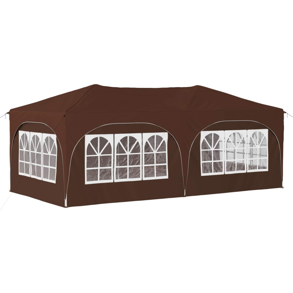 Produktbild för Pop-up Partytält 575 x 288 x 245 cm Brun Oxford Tyg
