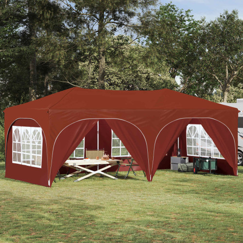 vidaXL Pop-up Partytält 575 x 288 x 245 cm Terracotta Oxford Tyg