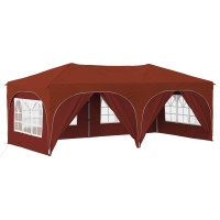 Produktbild för Pop-up Partytält 575 x 288 x 245 cm Terracotta Oxford Tyg