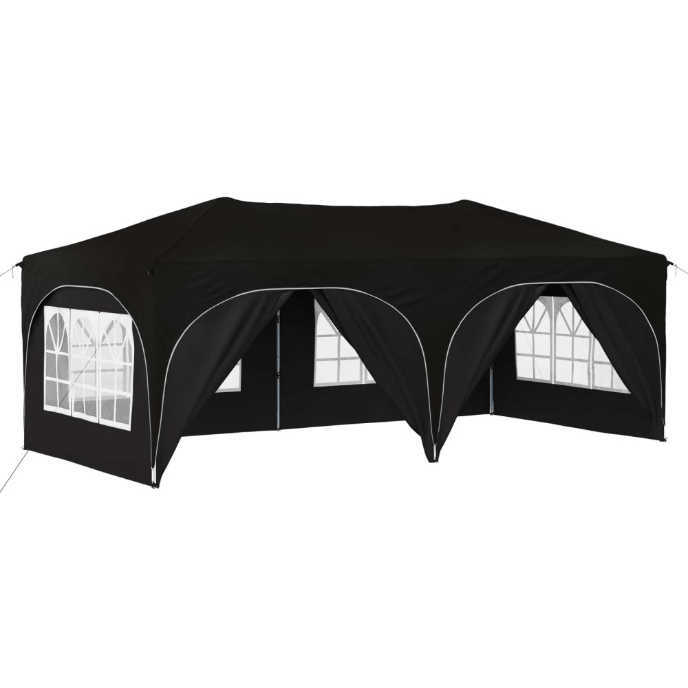 Produktbild för Pop-up Partytält 575 x 288 x 245 cm Svart Oxford Tyg