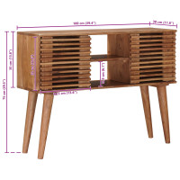 Produktbild för Hantverksmässig sluttabell Teakbrun 100 x 30 x 75 cm