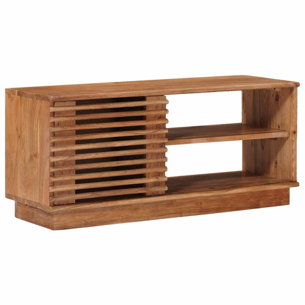 Produktbild för TV-skåp med lagring med dörr Naturfärg 90 x 30 x 40 cm