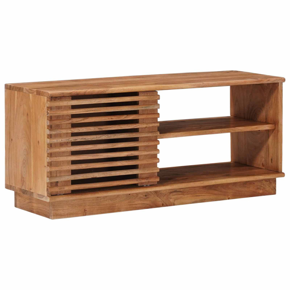 Produktbild för TV-skåp med lagring med dörr Naturfärg 90 x 30 x 40 cm
