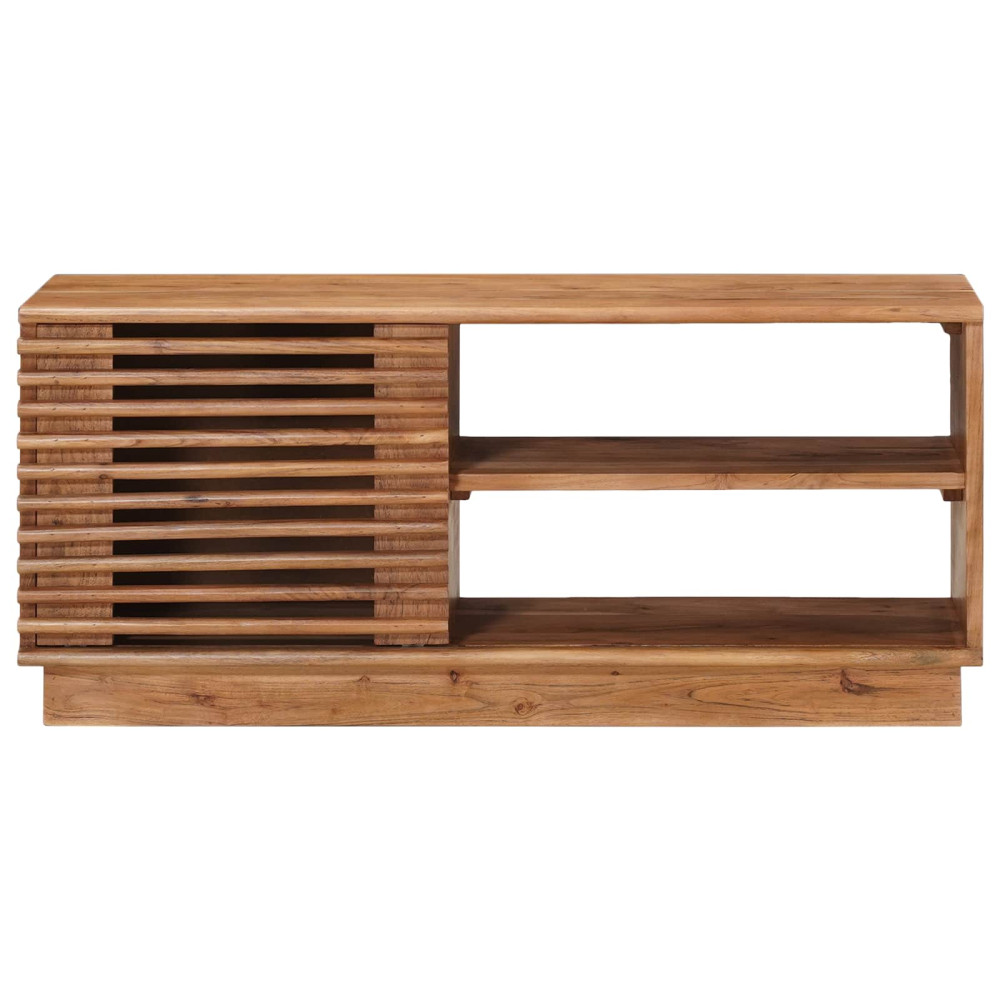 Produktbild för TV-skåp med lagring med dörr Naturfärg 90 x 30 x 40 cm