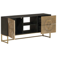 Produktbild för TV-skåp med låda med hylla med lagring Mässing 105 x 30 x 50 cm