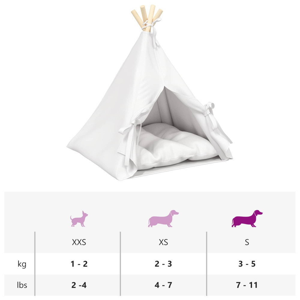 Produktbild för Husdjurs-tält med kudde Vit 50 x 50 x 60 cm Polyester