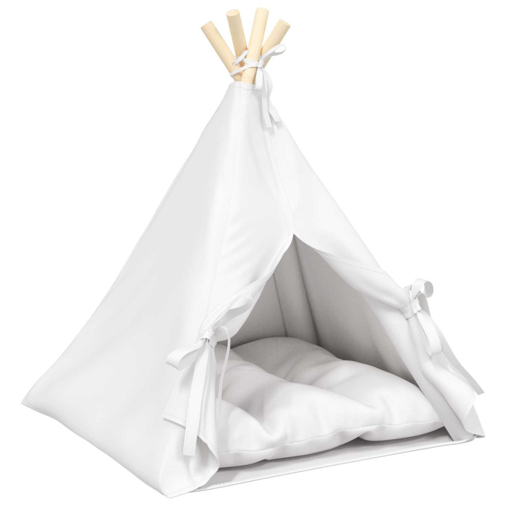 Produktbild för Husdjurs-tält med kudde Vit 50 x 50 x 60 cm Polyester