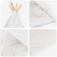 Produktbild för Husdjurs-tält med kudde Vit 50 x 50 x 60 cm Polyester
