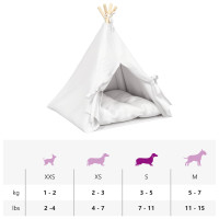 Produktbild för Husdjurs-tält med kudde Vit 60 x 60 x 70 cm Polyester