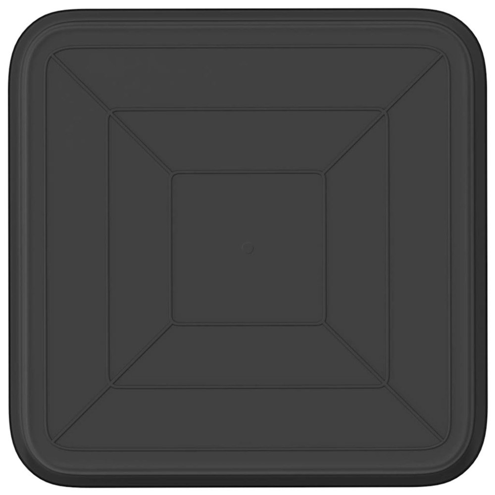 Produktbild för Fyrkantig Blomkruka 6 pcs Svart 21 x 21 x 2 cm Plast