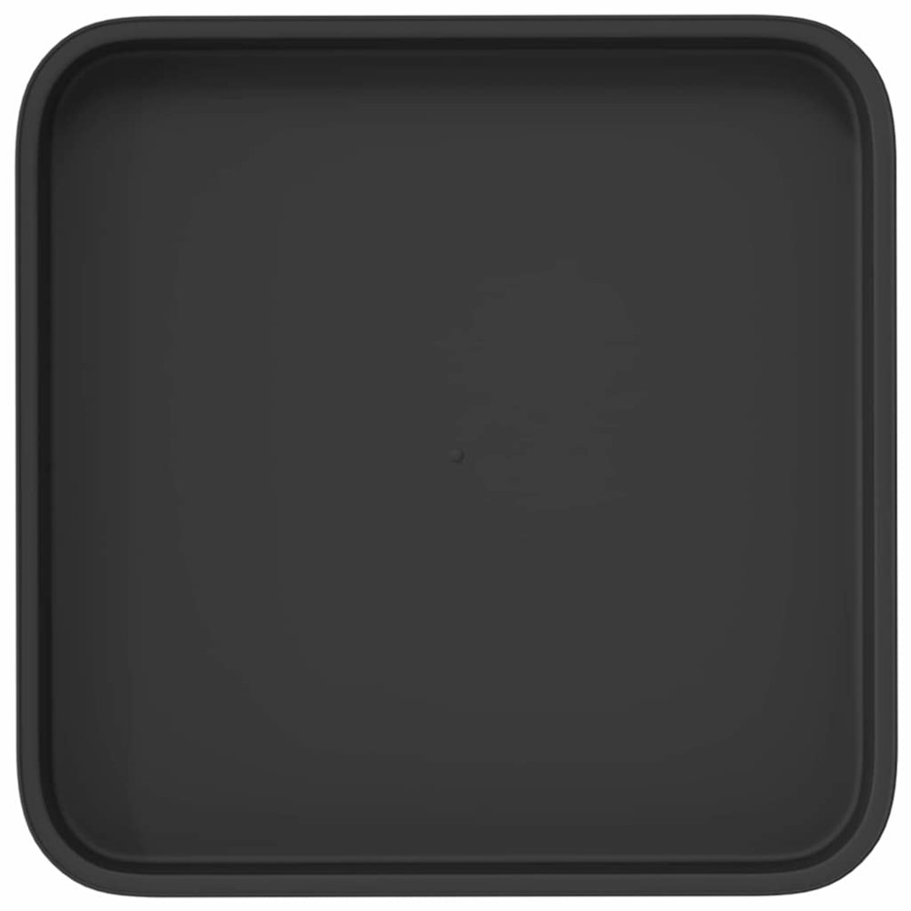 Produktbild för Fyrkantig Blomkruka 6 pcs Svart 21 x 21 x 2 cm Plast