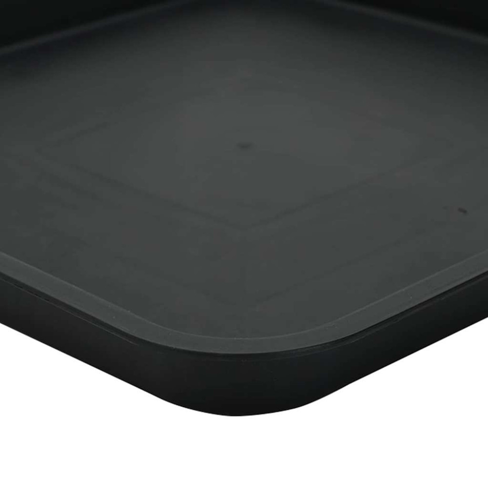 Produktbild för Fyrkantig Blomkruka 6 pcs Svart 21 x 21 x 2 cm Plast