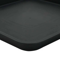 Produktbild för Fyrkantig Blomkruka 6 pcs Svart 21 x 21 x 2 cm Plast