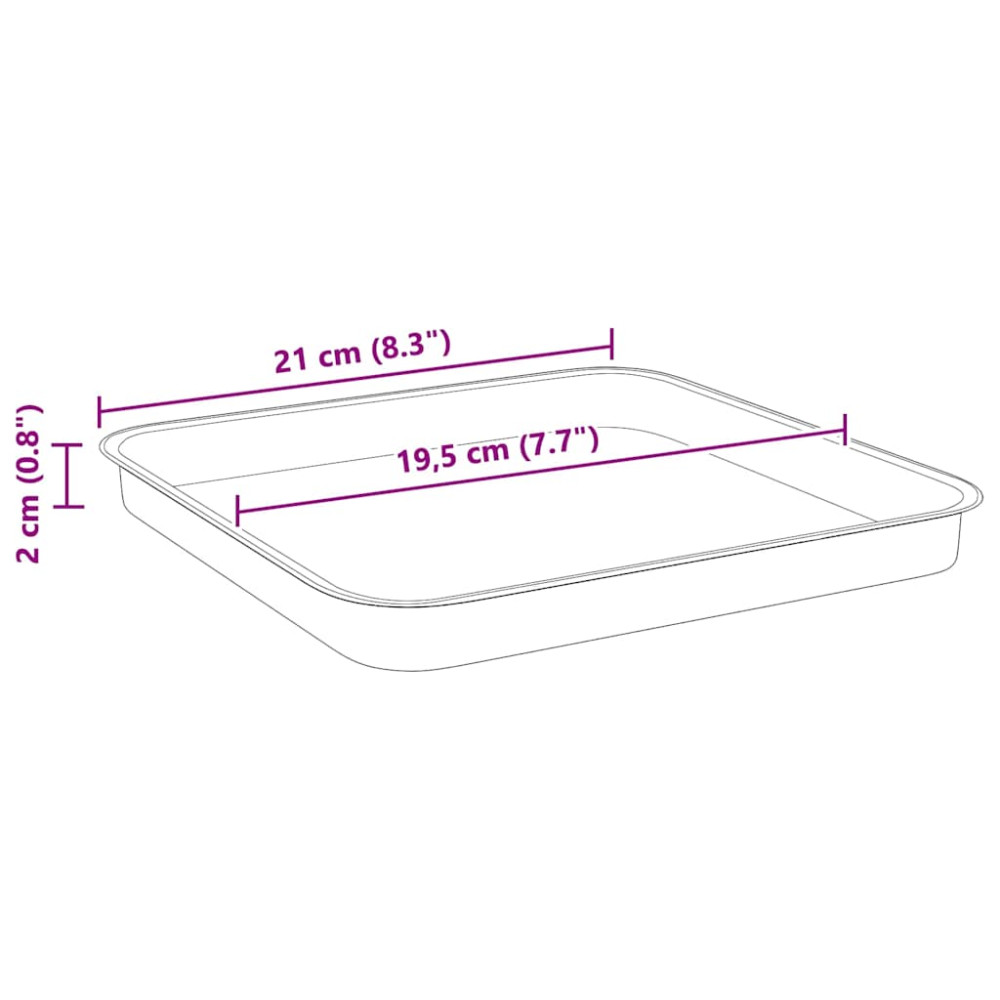 Produktbild för Fyrkantig Blomkruka 6 pcs Svart 21 x 21 x 2 cm Plast