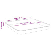 Produktbild för Fyrkantig Blomkruka 6 pcs Svart 21 x 21 x 2 cm Plast