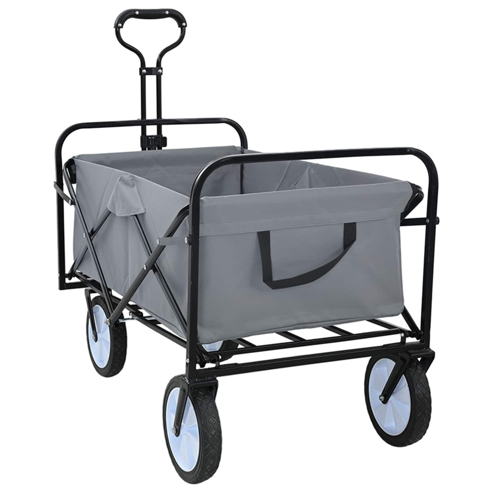Produktbild för Fällbar handvagn Grå 94 x 53 x 99 cm Oxford tyg