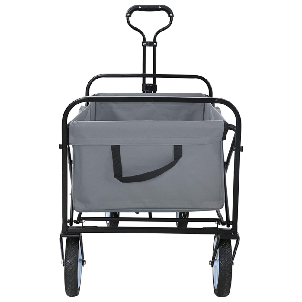 Produktbild för Fällbar handvagn Grå 94 x 53 x 99 cm Oxford tyg