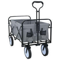 Produktbild för Fällbar handvagn Grå 94 x 53 x 99 cm Oxford tyg