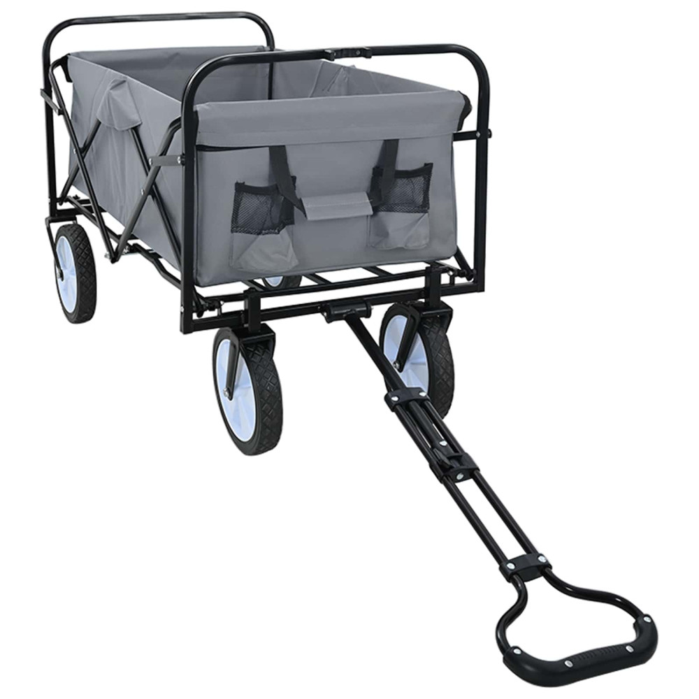 Produktbild för Fällbar handvagn Grå 94 x 53 x 99 cm Oxford tyg