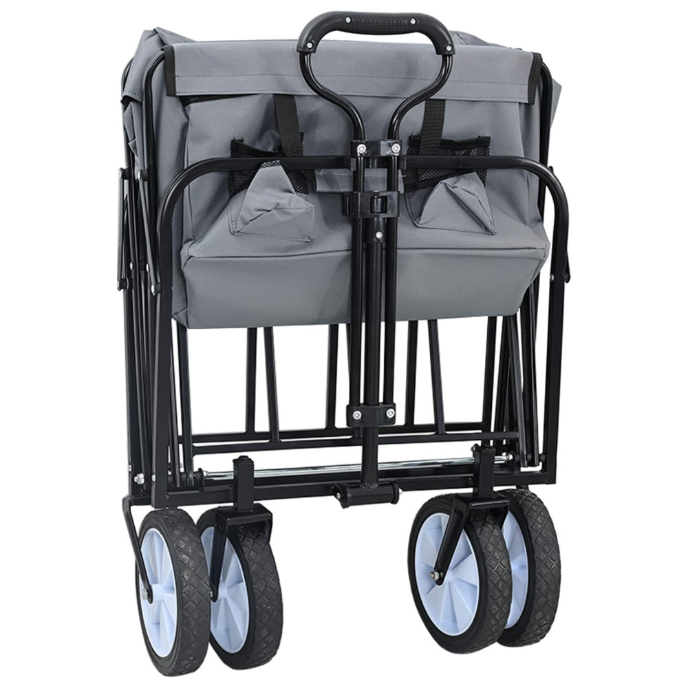 Produktbild för Fällbar handvagn Grå 94 x 53 x 99 cm Oxford tyg