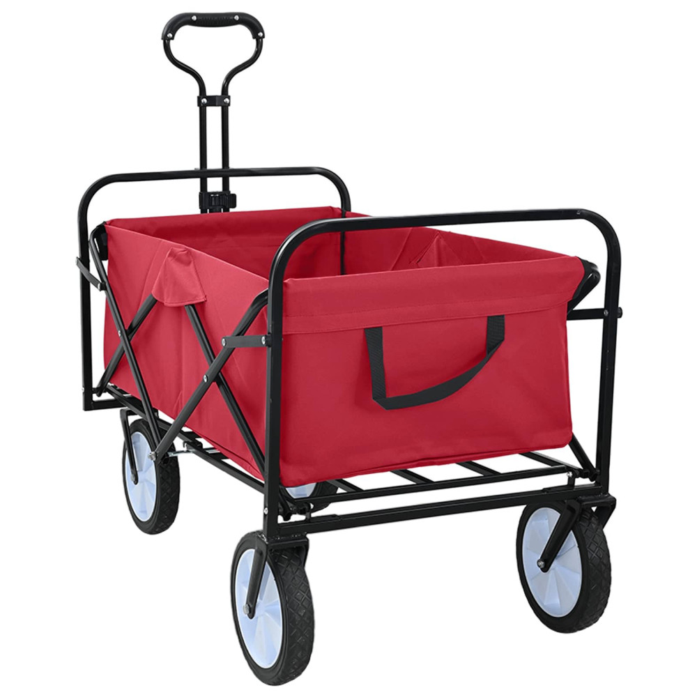 Produktbild för Fällbar handvagn Röd 94 x 53 x 99 cm Oxford tyg