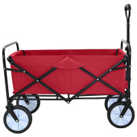 Produktbild för Fällbar handvagn Röd 94 x 53 x 99 cm Oxford tyg