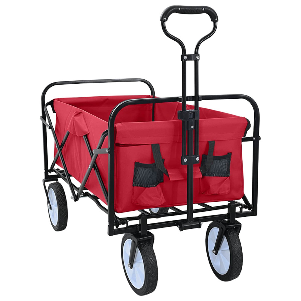 Produktbild för Fällbar handvagn Röd 94 x 53 x 99 cm Oxford tyg