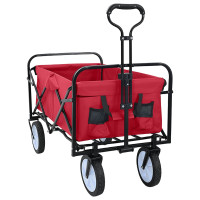 Produktbild för Fällbar handvagn Röd 94 x 53 x 99 cm Oxford tyg
