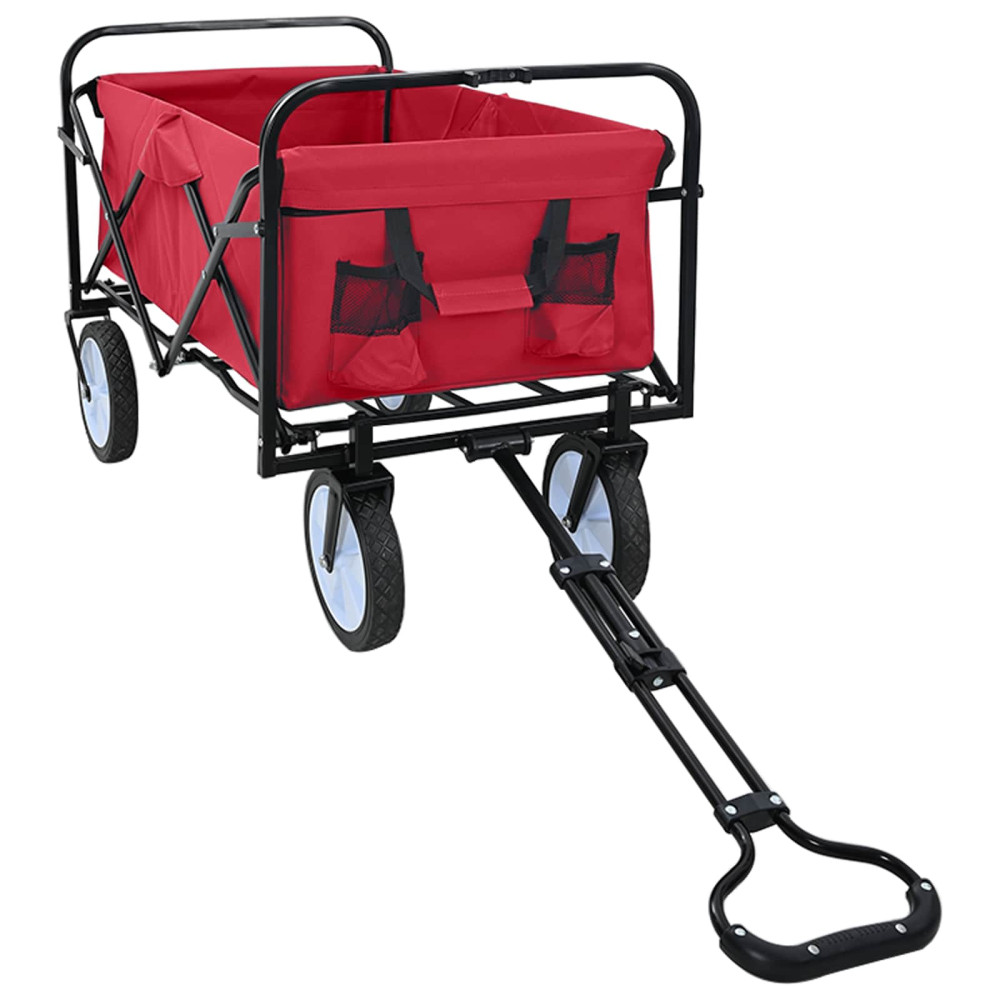Produktbild för Fällbar handvagn Röd 94 x 53 x 99 cm Oxford tyg