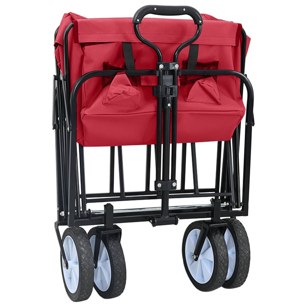 Produktbild för Fällbar handvagn Röd 94 x 53 x 99 cm Oxford tyg