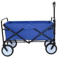 Produktbild för Fällbar handvagn Blå 94 x 53 x 99 cm Oxford tyg