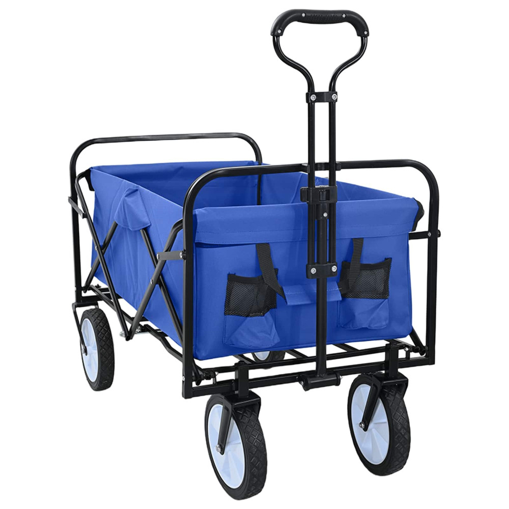 Produktbild för Fällbar handvagn Blå 94 x 53 x 99 cm Oxford tyg